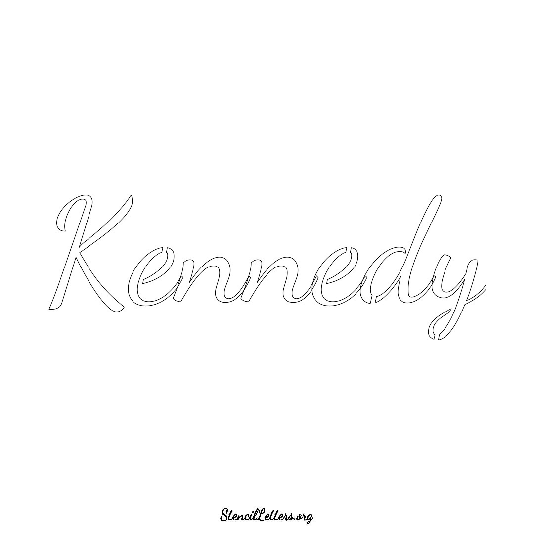 Kennedy name stencil in Cursive Script Lettering