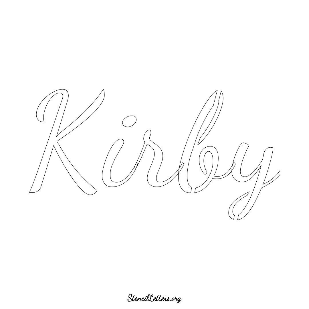 Kirby name stencil in Cursive Script Lettering