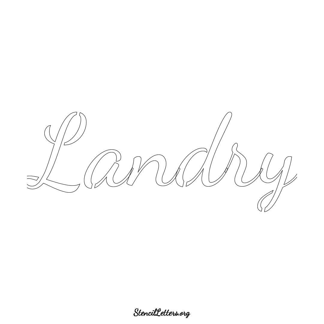 Landry name stencil in Cursive Script Lettering