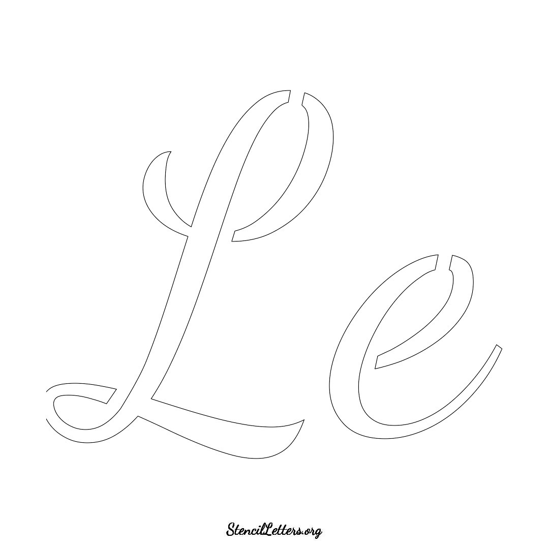 Le name stencil in Cursive Script Lettering