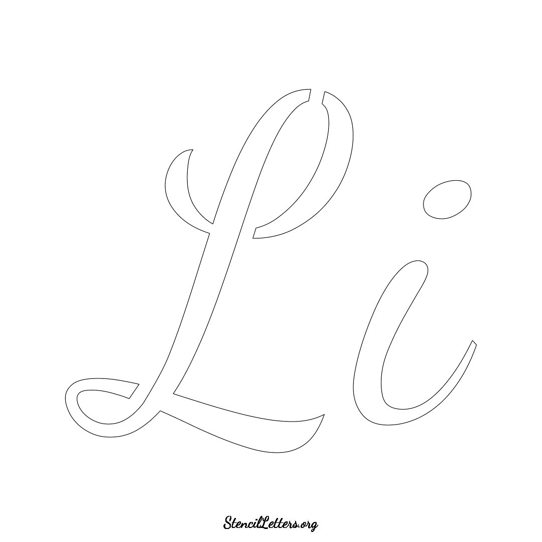 Li name stencil in Cursive Script Lettering