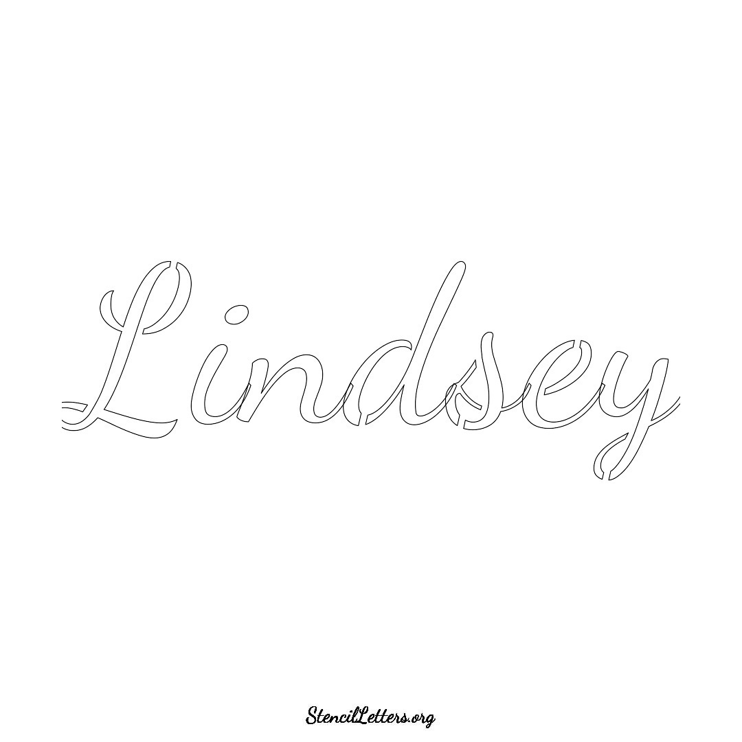 Lindsey name stencil in Cursive Script Lettering