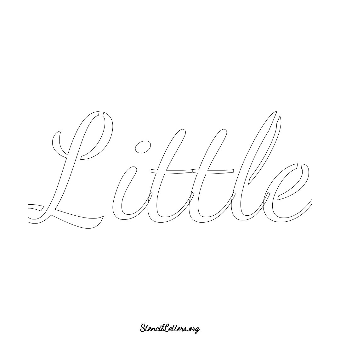 Little name stencil in Cursive Script Lettering