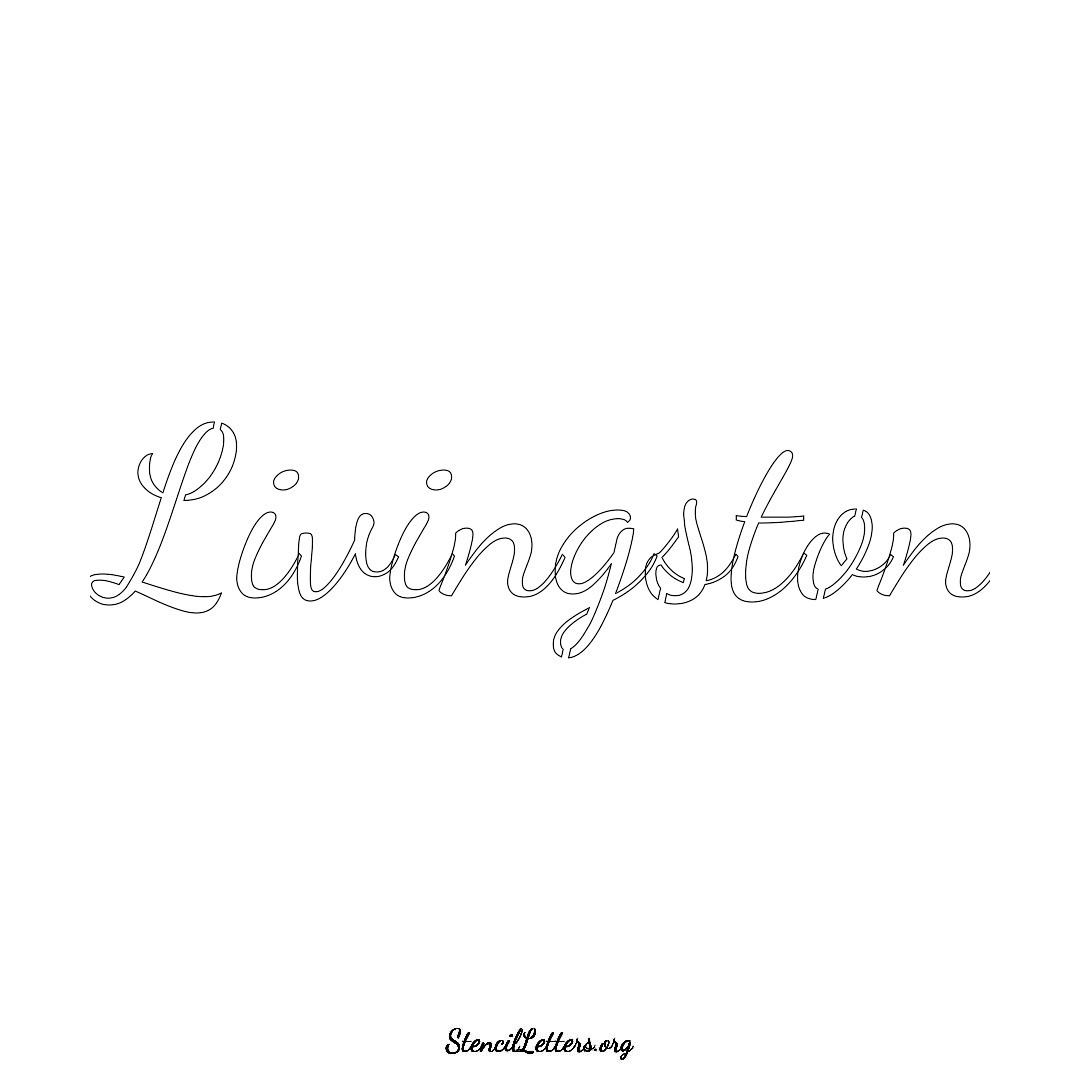 Livingston name stencil in Cursive Script Lettering