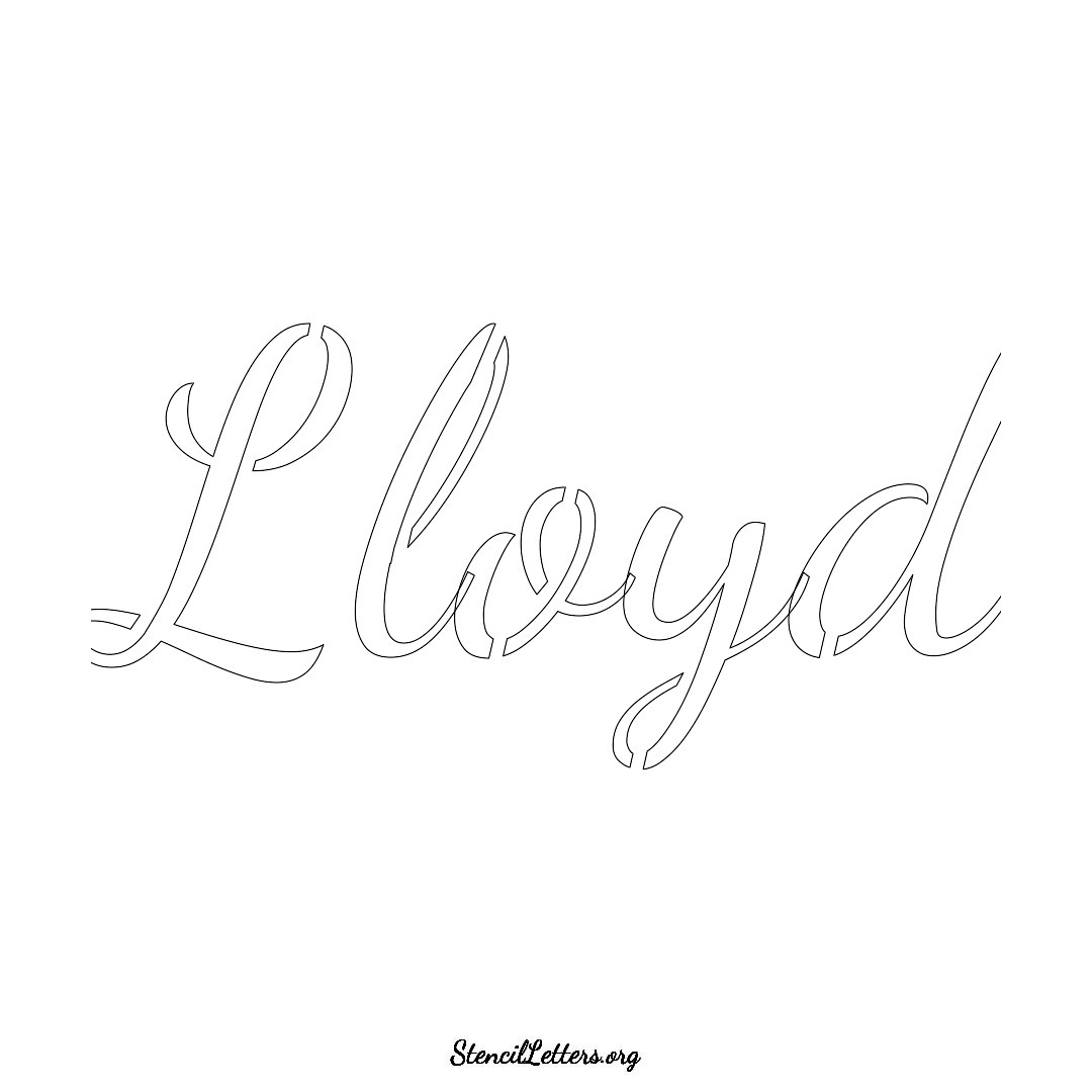 Lloyd name stencil in Cursive Script Lettering