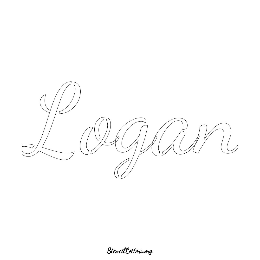 Logan name stencil in Cursive Script Lettering