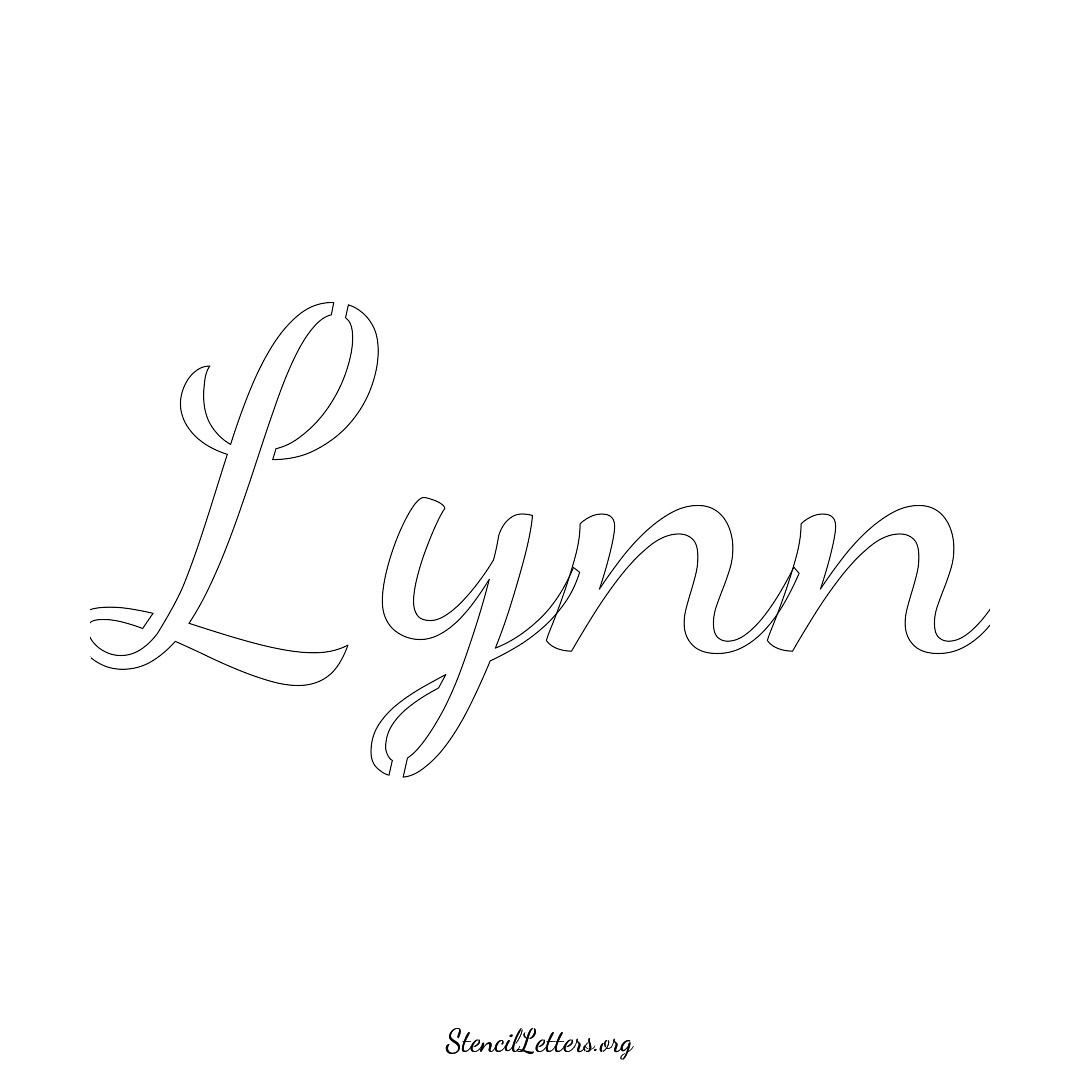 Lynn name stencil in Cursive Script Lettering