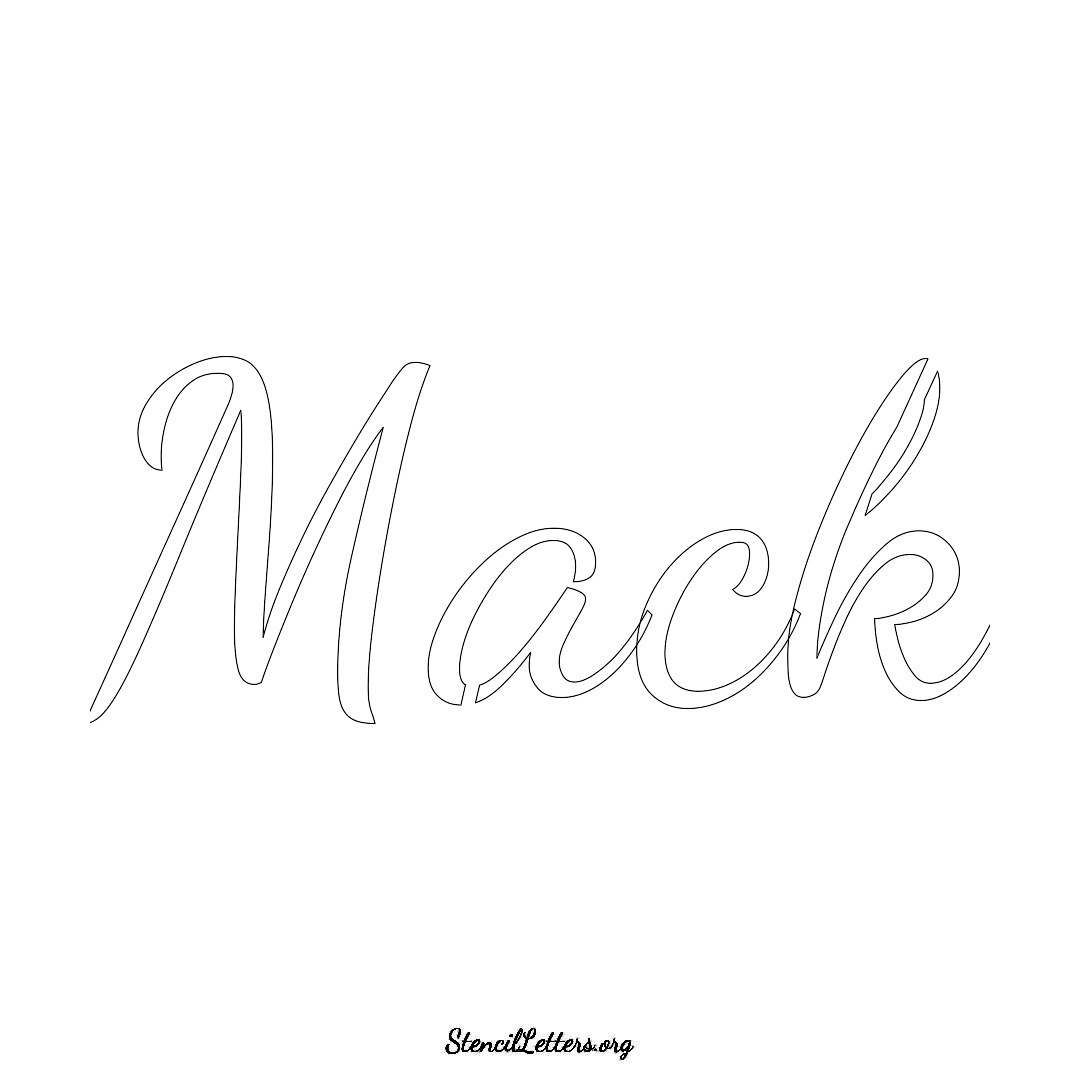 Mack name stencil in Cursive Script Lettering