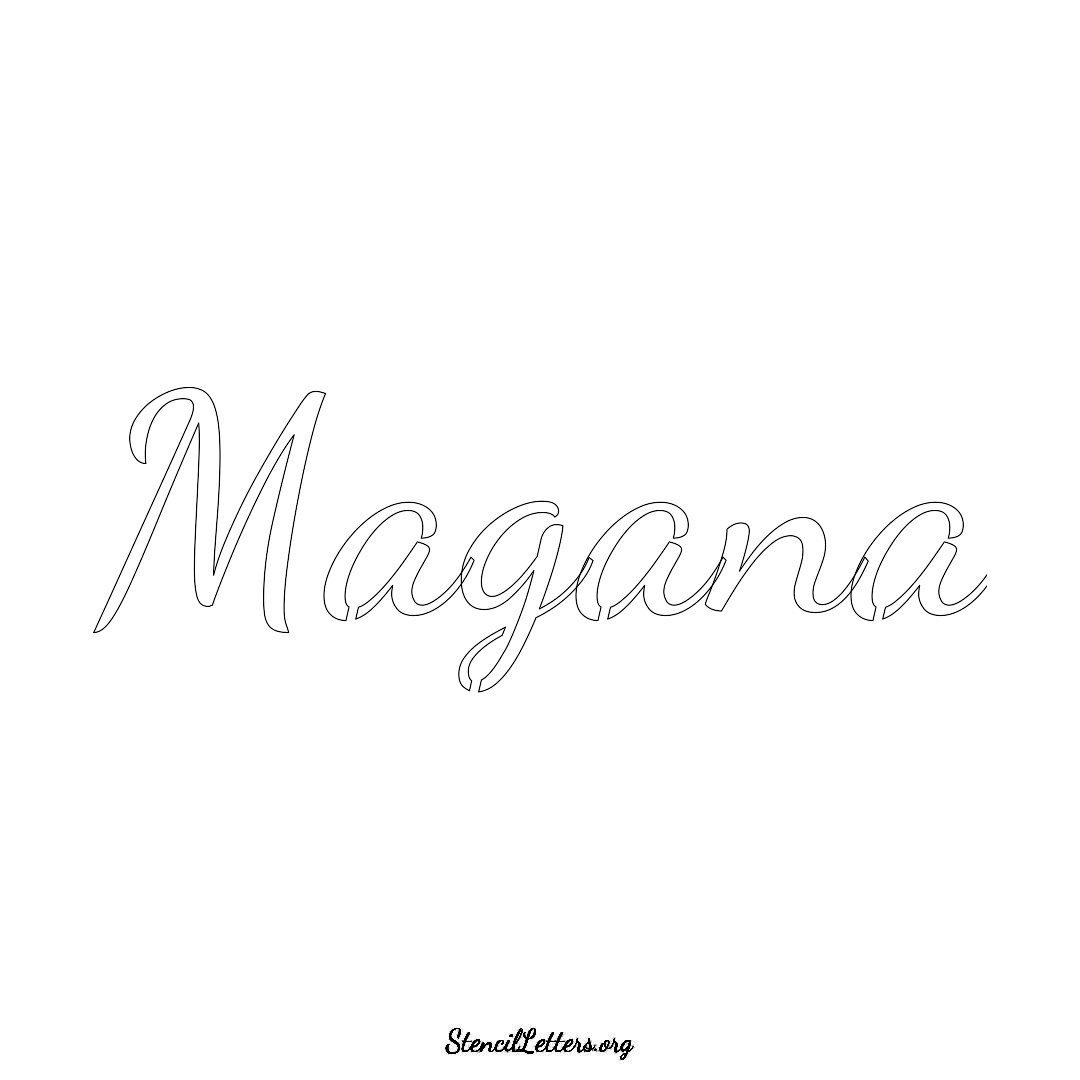 Magana name stencil in Cursive Script Lettering