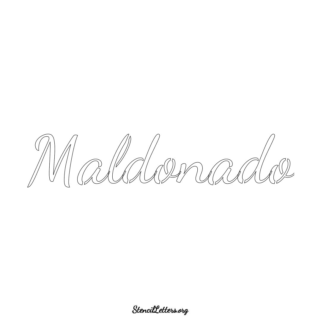 Maldonado name stencil in Cursive Script Lettering