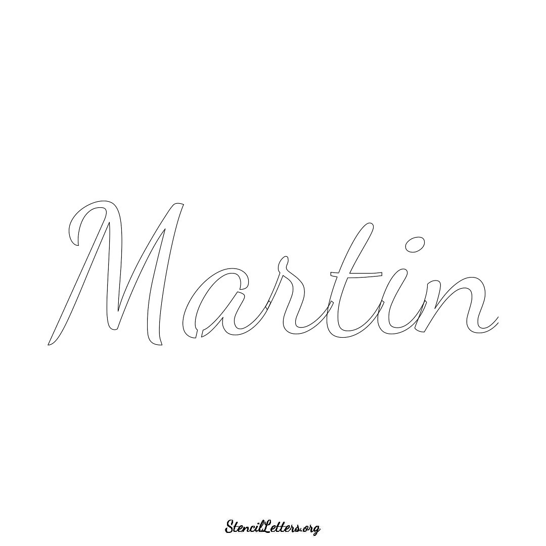 Martin name stencil in Cursive Script Lettering