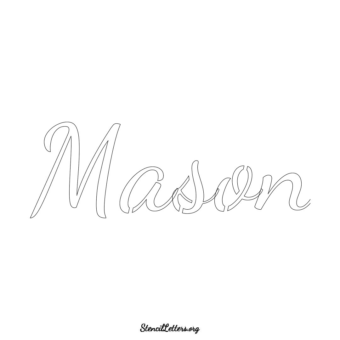 Mason name stencil in Cursive Script Lettering