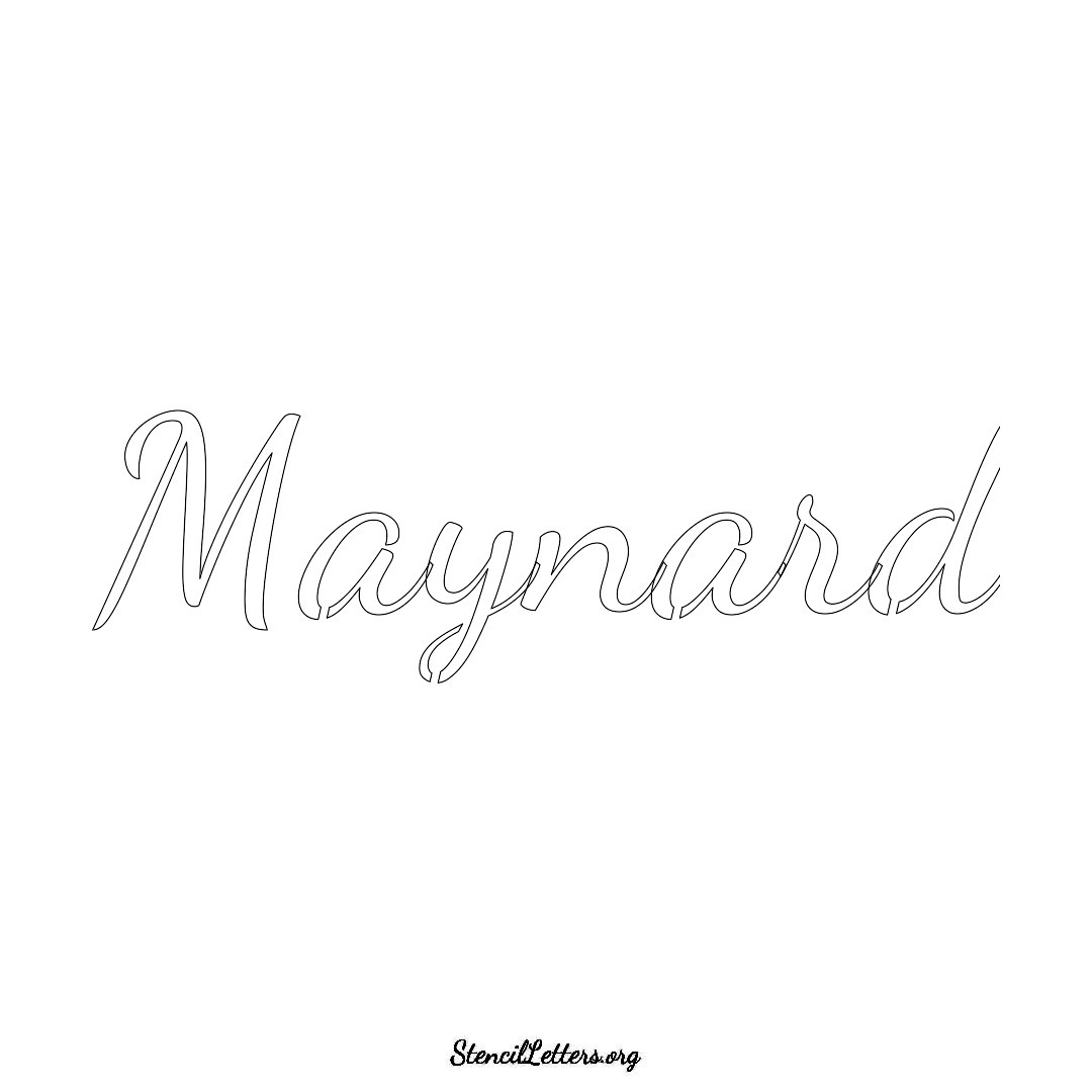 Maynard name stencil in Cursive Script Lettering