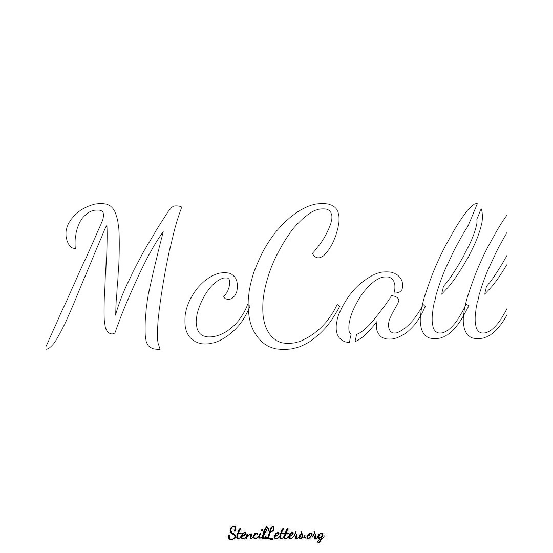 McCall name stencil in Cursive Script Lettering