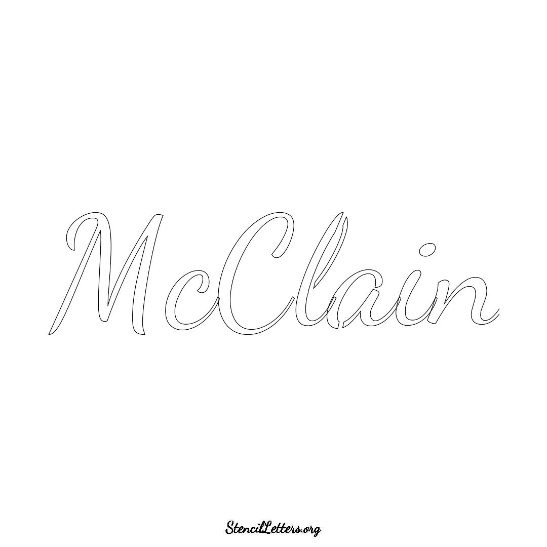 McClain name stencil in Cursive Script Lettering