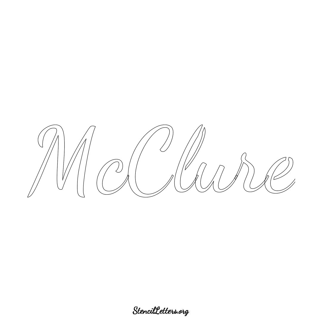 McClure name stencil in Cursive Script Lettering