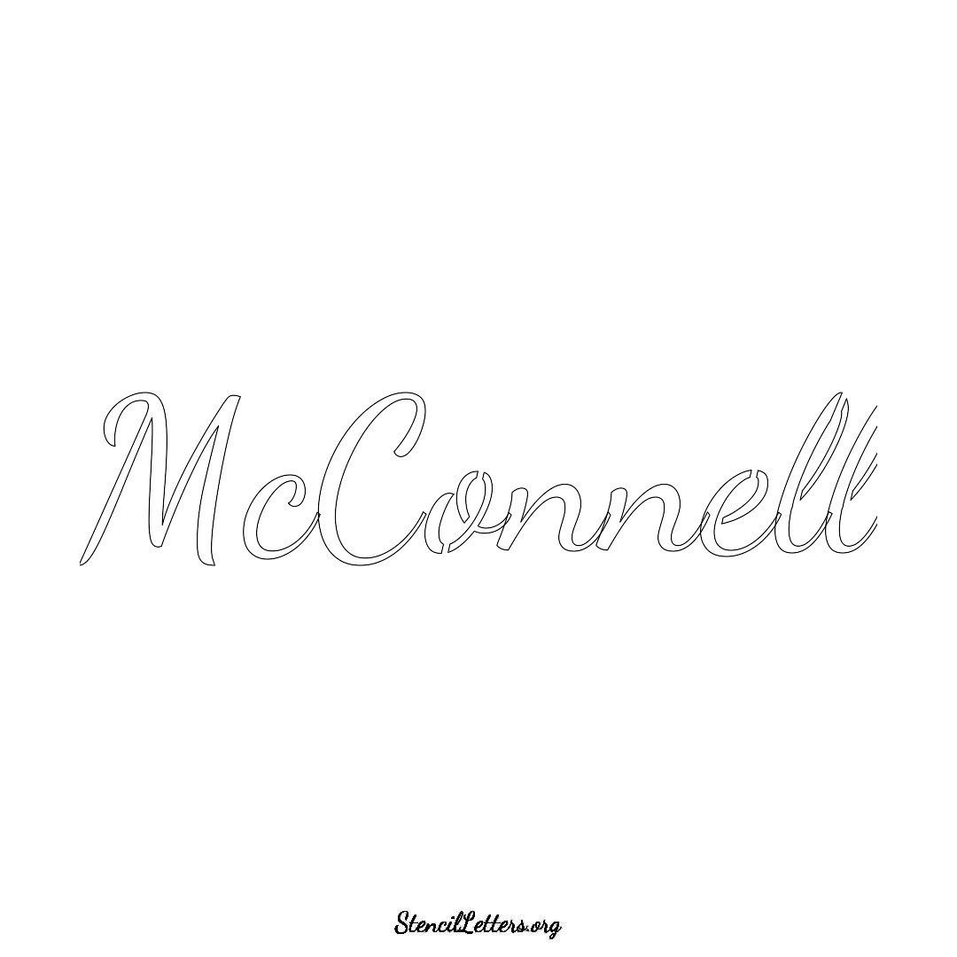 McConnell name stencil in Cursive Script Lettering