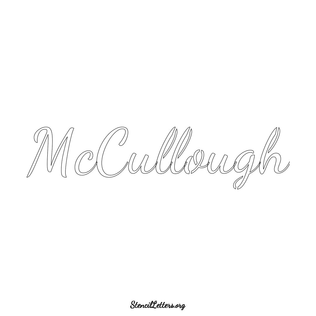 McCullough name stencil in Cursive Script Lettering