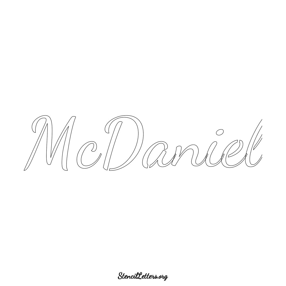 McDaniel name stencil in Cursive Script Lettering