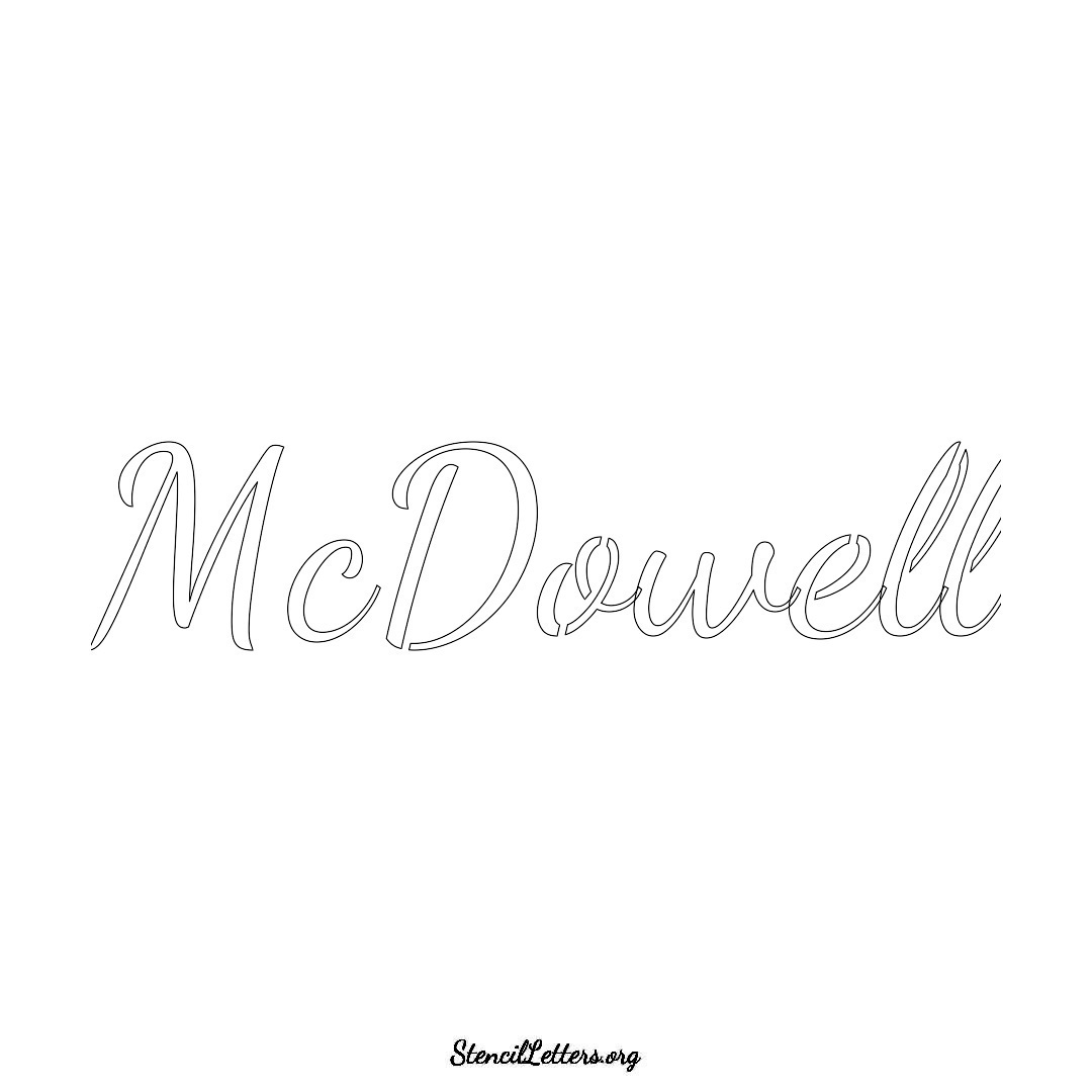 McDowell name stencil in Cursive Script Lettering