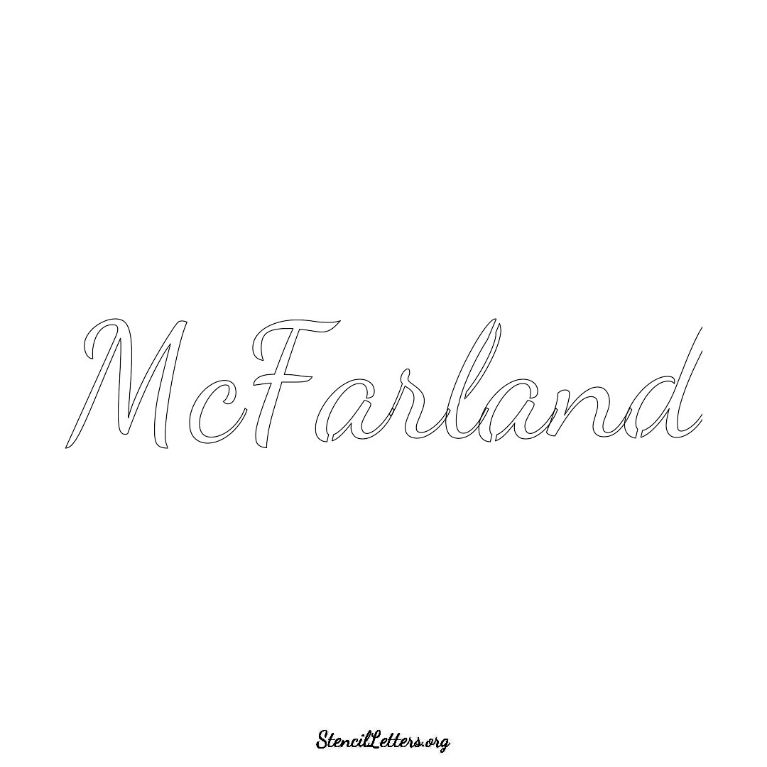 McFarland name stencil in Cursive Script Lettering
