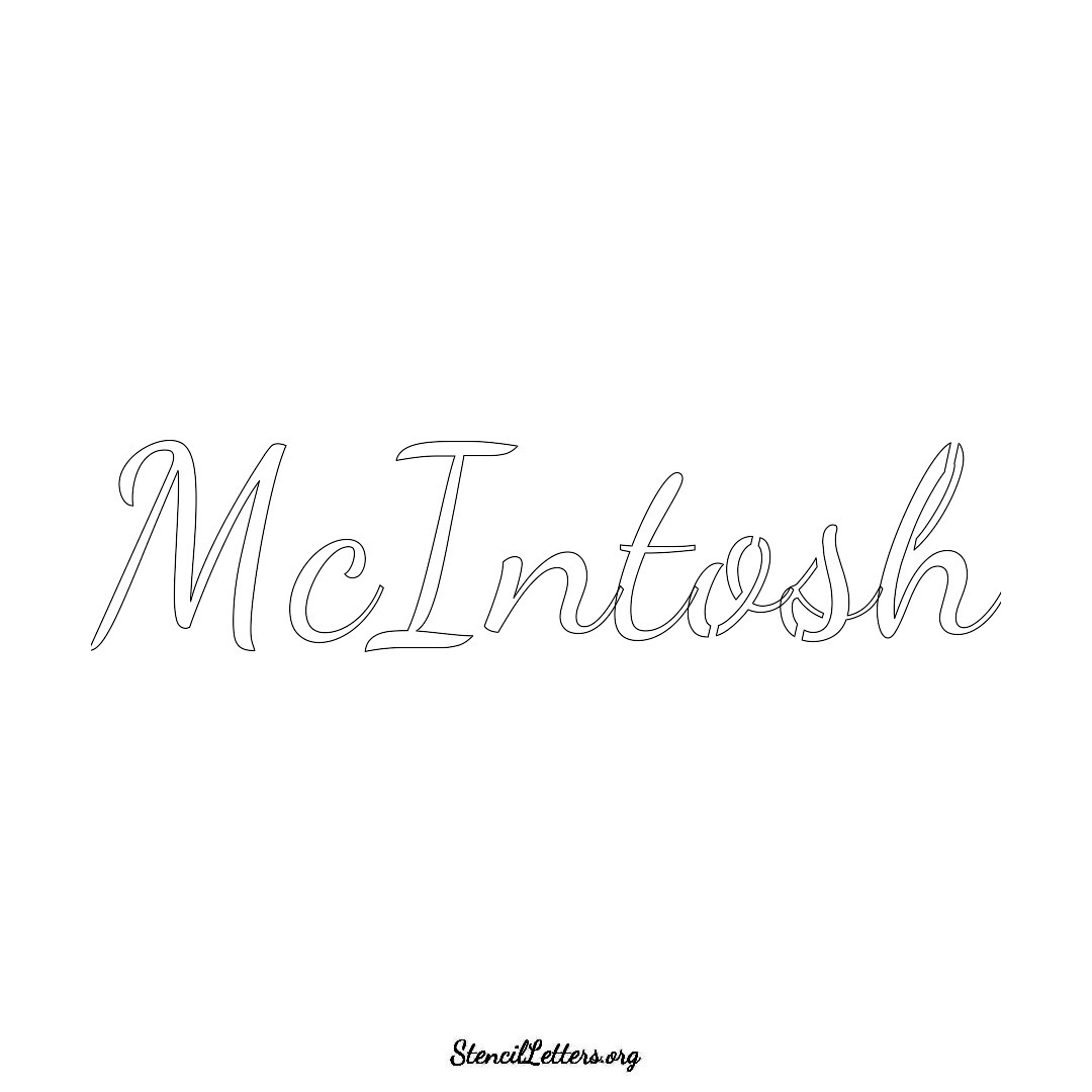 McIntosh name stencil in Cursive Script Lettering