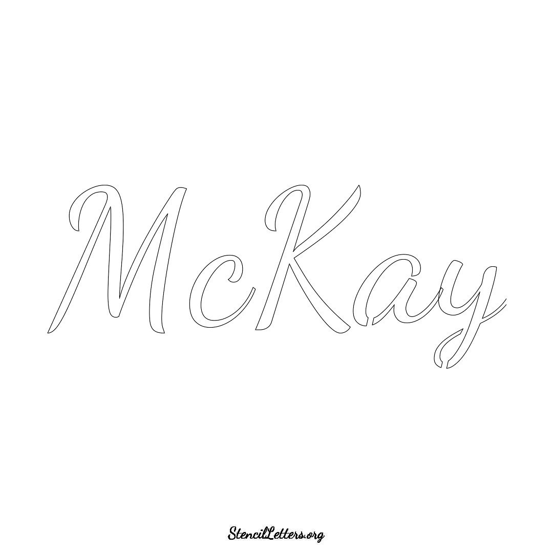 McKay name stencil in Cursive Script Lettering
