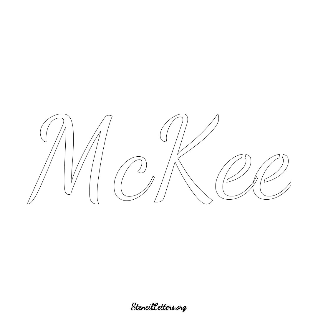 McKee name stencil in Cursive Script Lettering