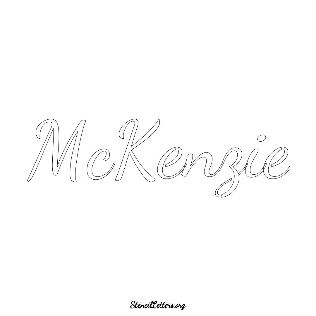 McKenzie name stencil in Cursive Script Lettering