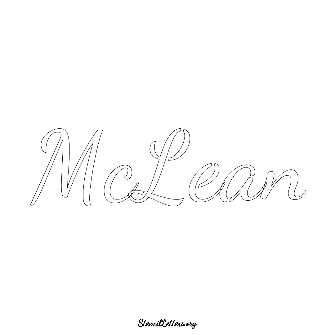 McLean name stencil in Cursive Script Lettering