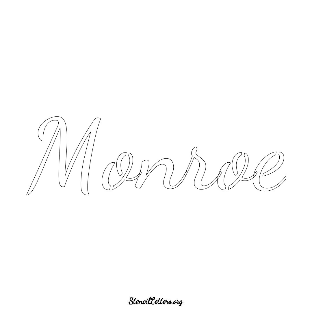 Monroe name stencil in Cursive Script Lettering