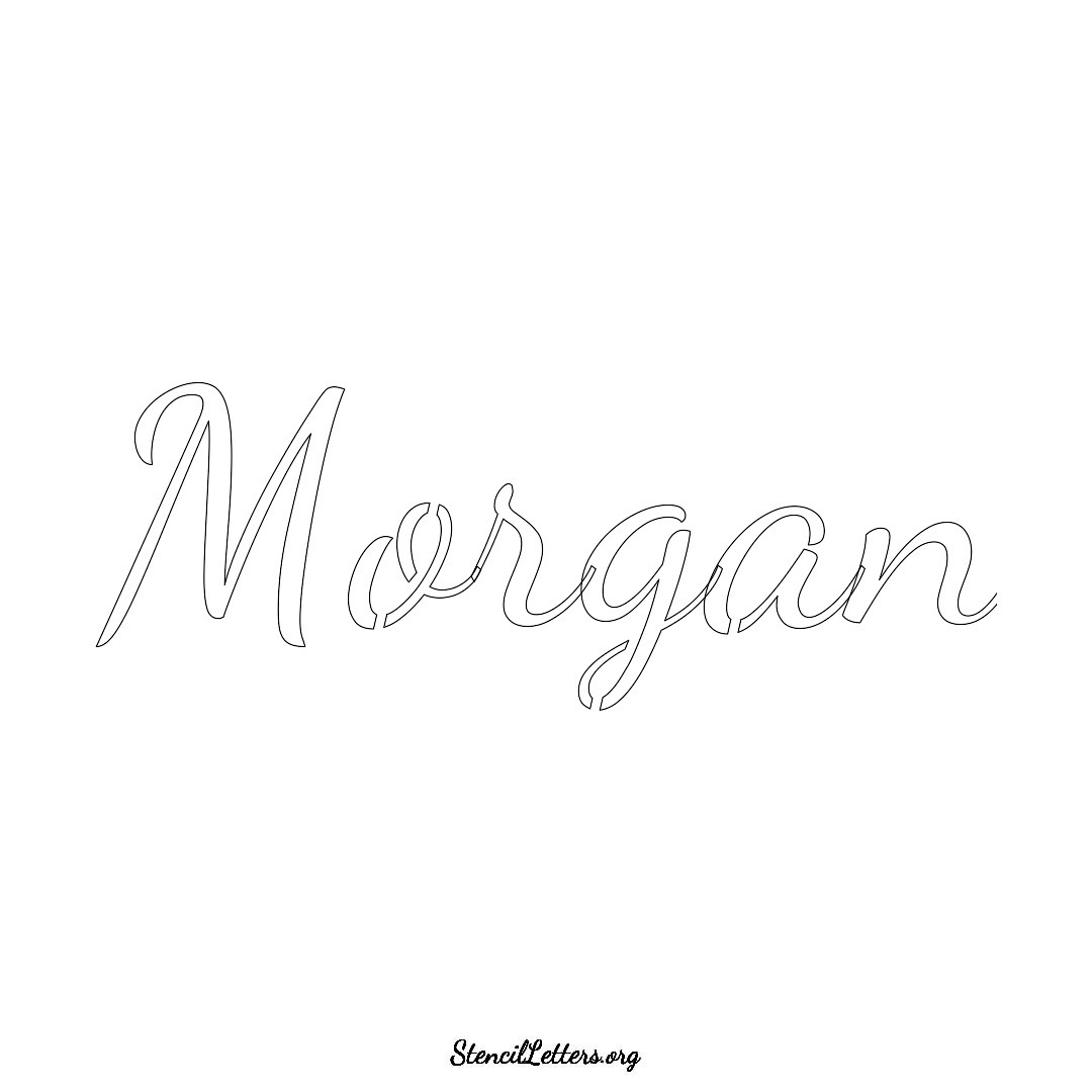 Morgan name stencil in Cursive Script Lettering