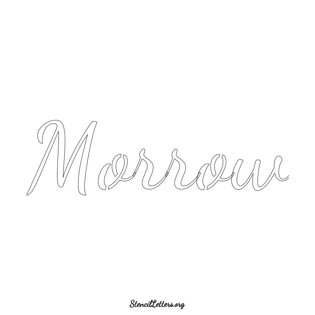 Morrow name stencil in Cursive Script Lettering