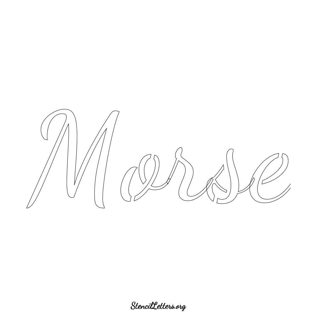 Morse name stencil in Cursive Script Lettering