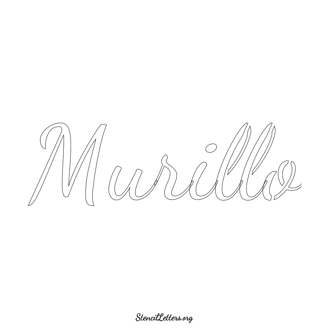 Murillo name stencil in Cursive Script Lettering