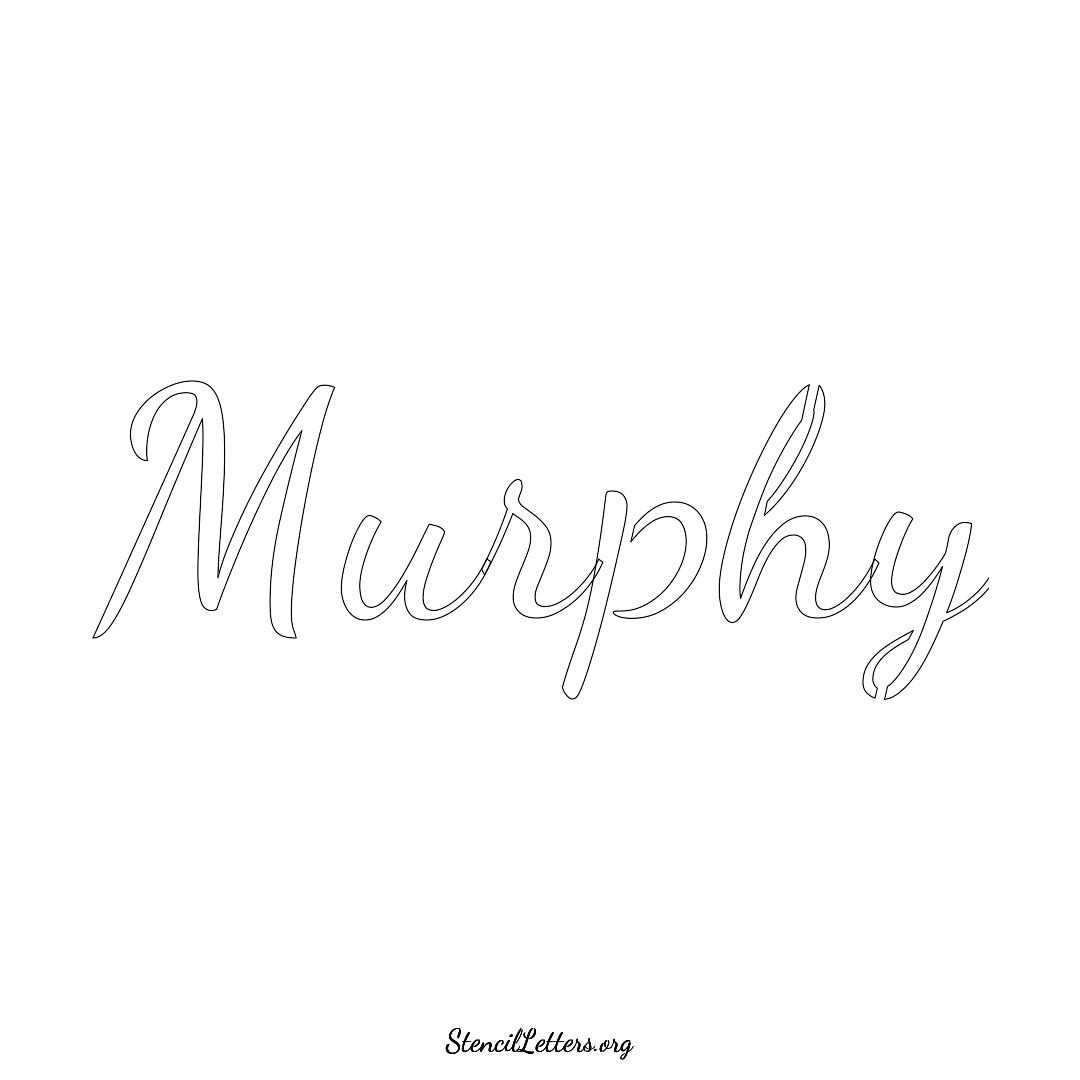 Murphy name stencil in Cursive Script Lettering