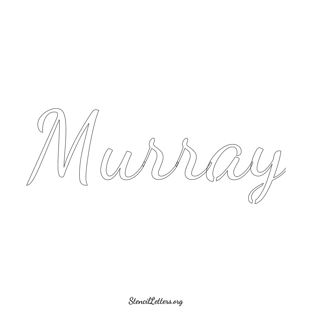 Murray name stencil in Cursive Script Lettering