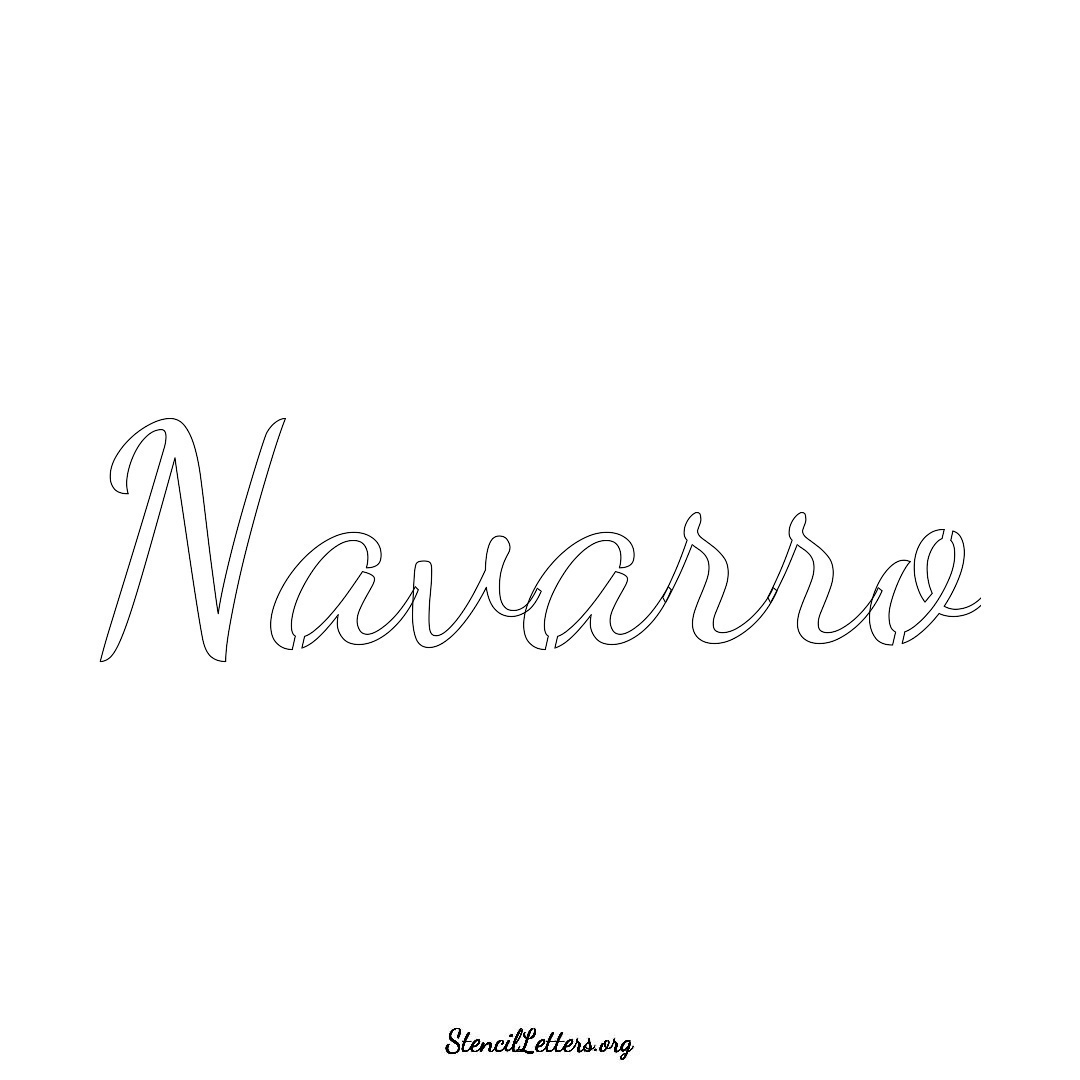 Navarro name stencil in Cursive Script Lettering