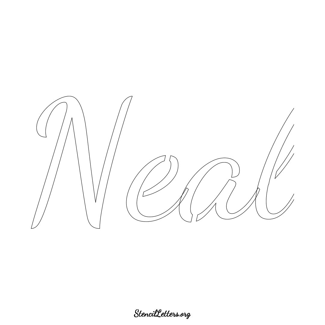 Neal name stencil in Cursive Script Lettering