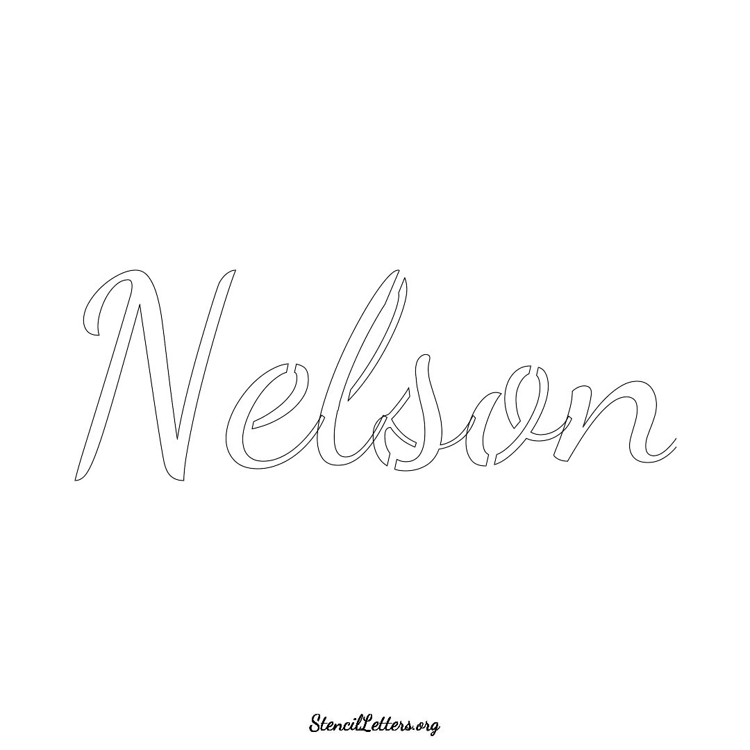 Nelson name stencil in Cursive Script Lettering