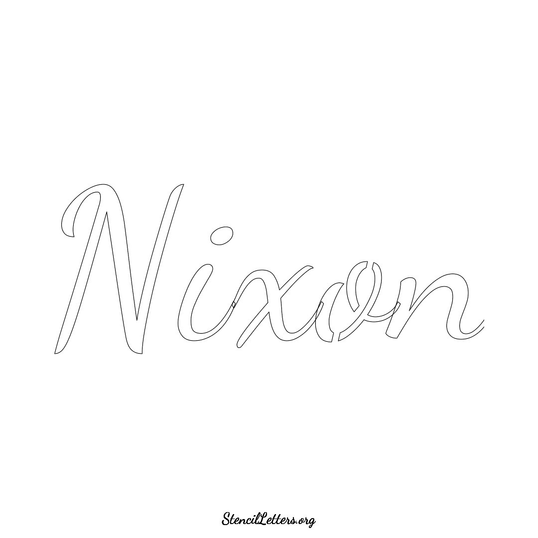 Nixon name stencil in Cursive Script Lettering