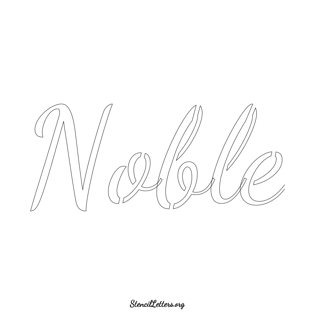 Noble name stencil in Cursive Script Lettering