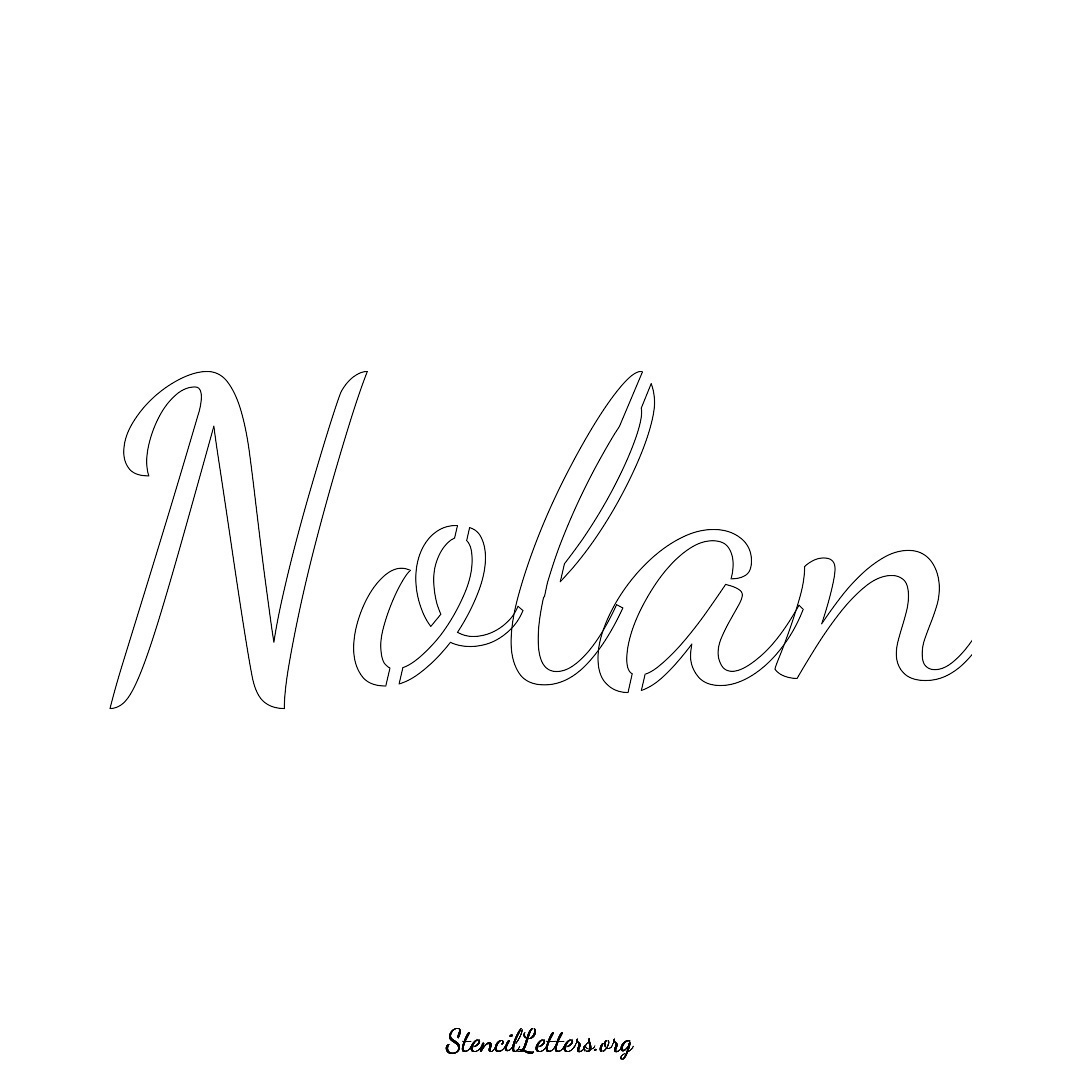 Nolan name stencil in Cursive Script Lettering