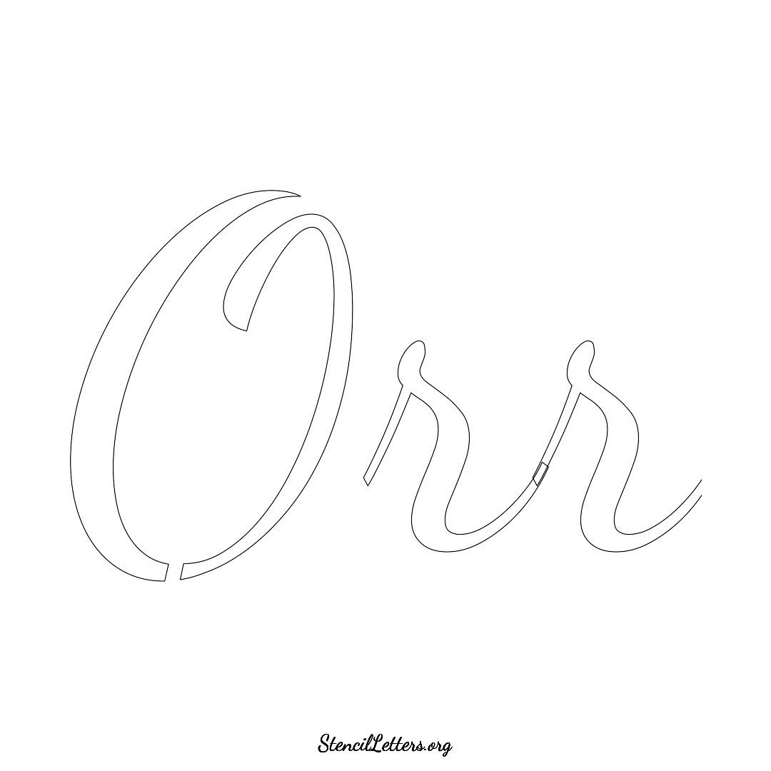 Orr name stencil in Cursive Script Lettering