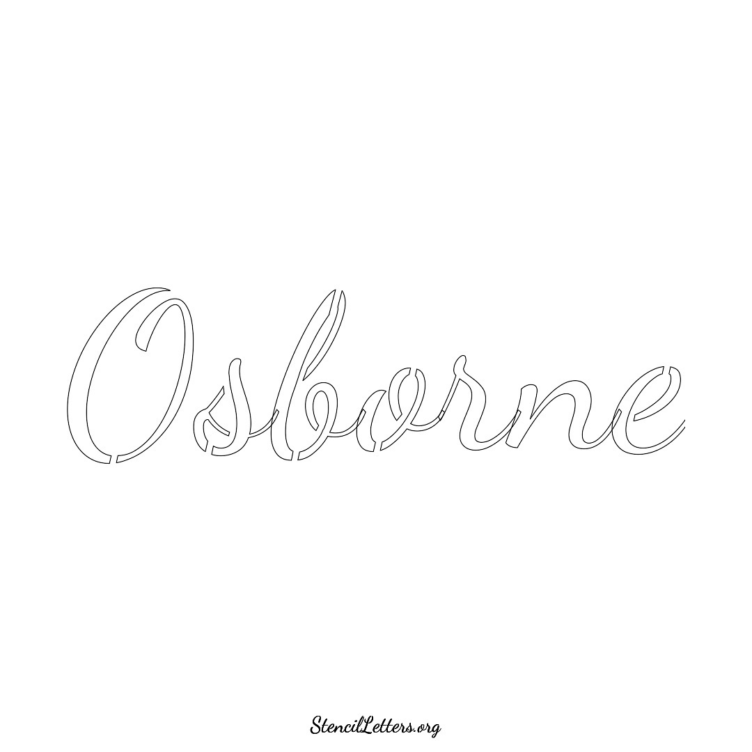 Osborne name stencil in Cursive Script Lettering