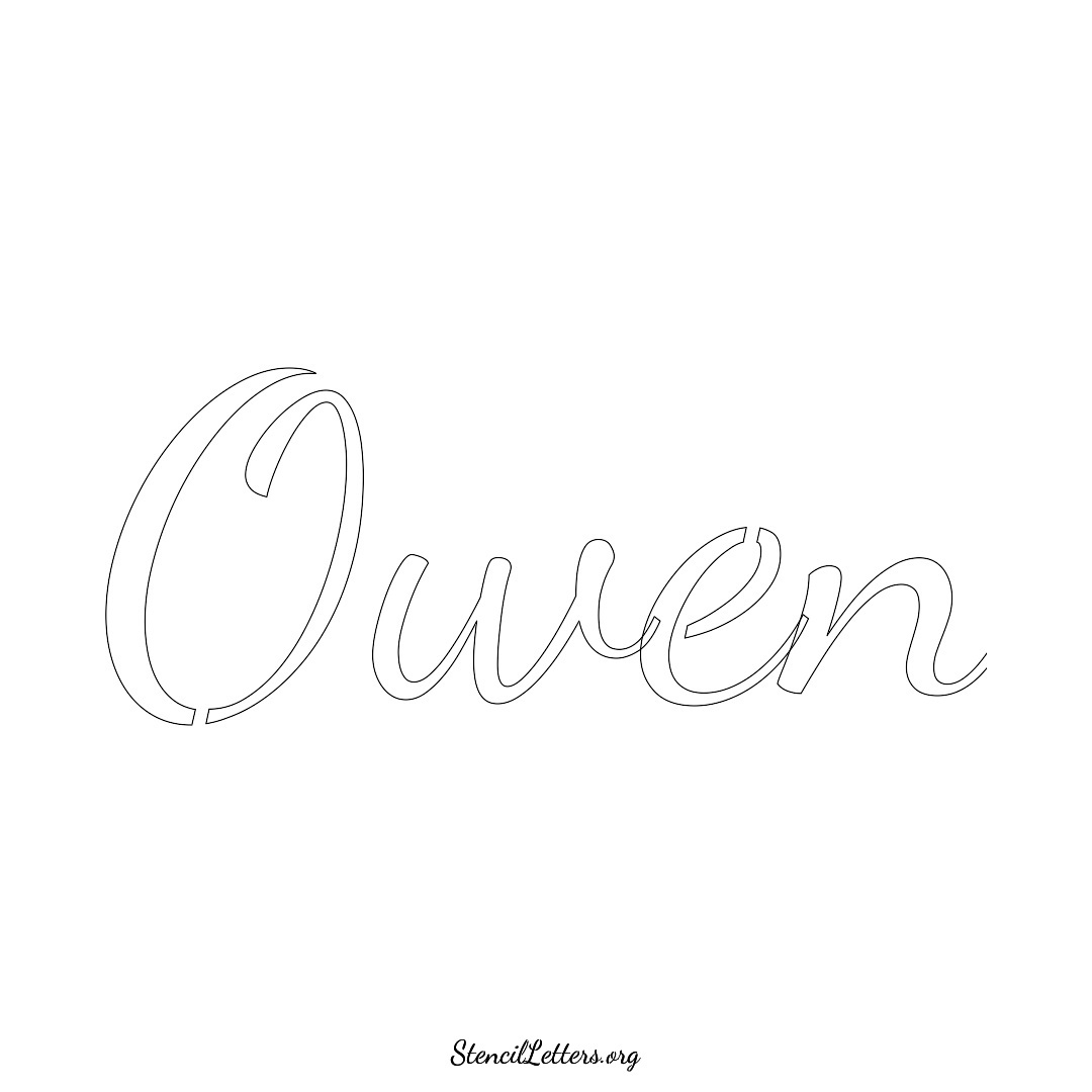 Owen name stencil in Cursive Script Lettering