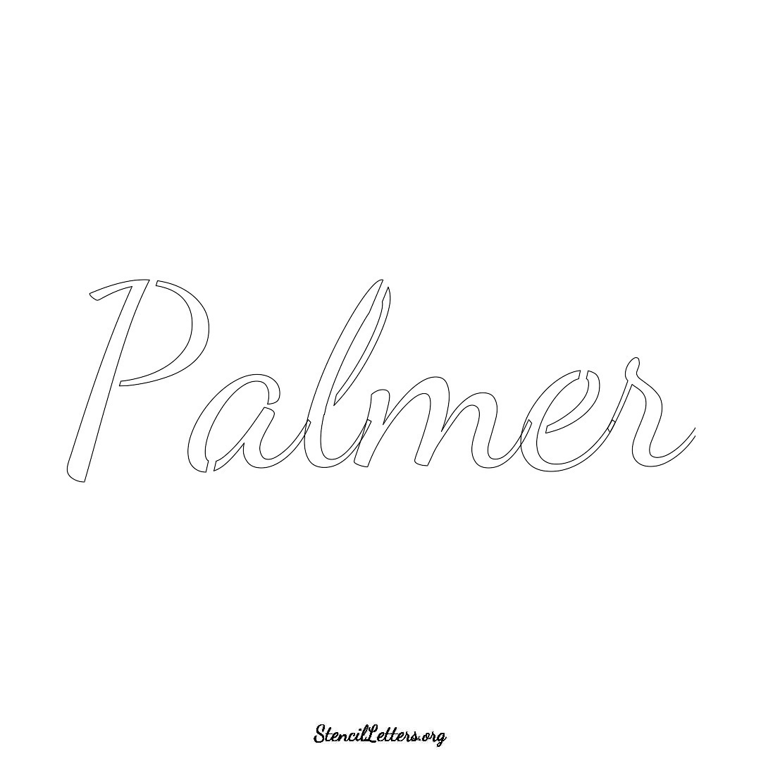 Palmer name stencil in Cursive Script Lettering