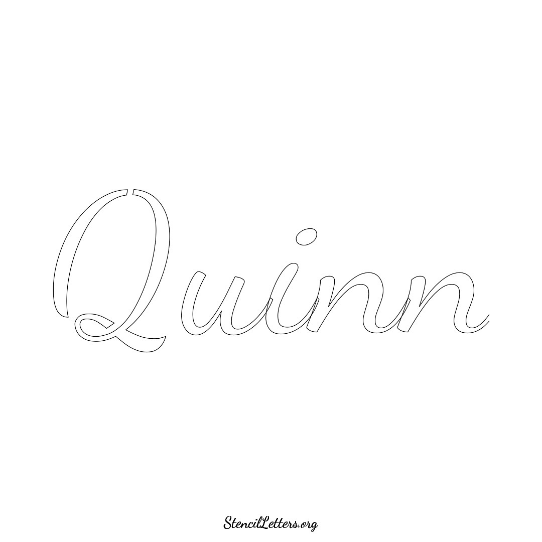 Quinn name stencil in Cursive Script Lettering