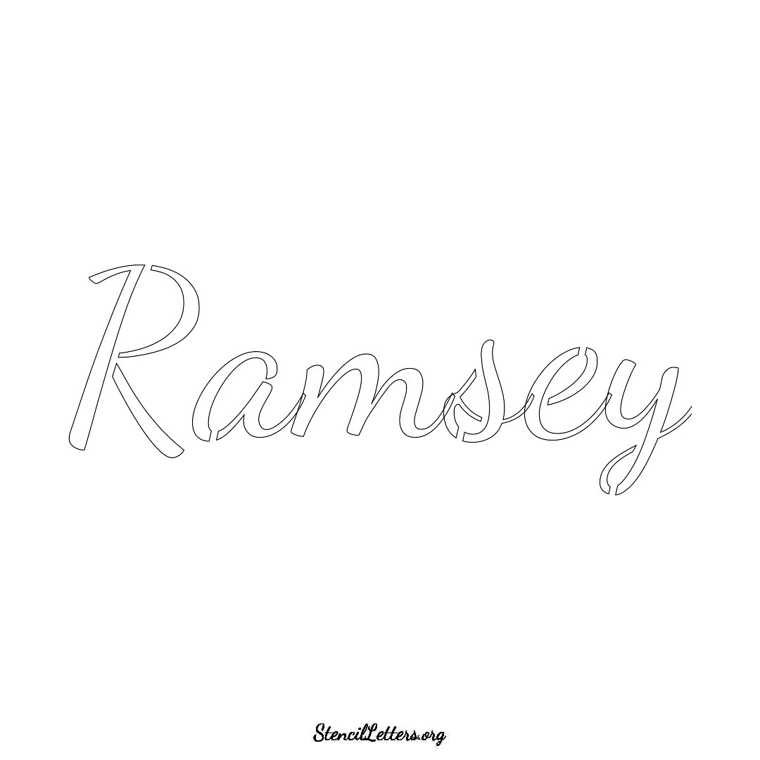 Ramsey name stencil in Cursive Script Lettering