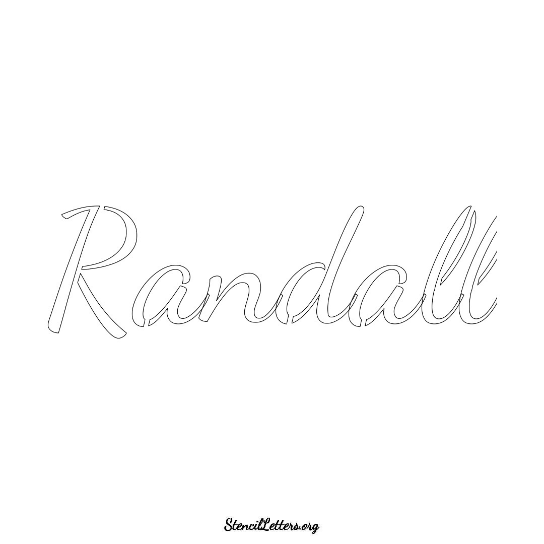 Randall name stencil in Cursive Script Lettering